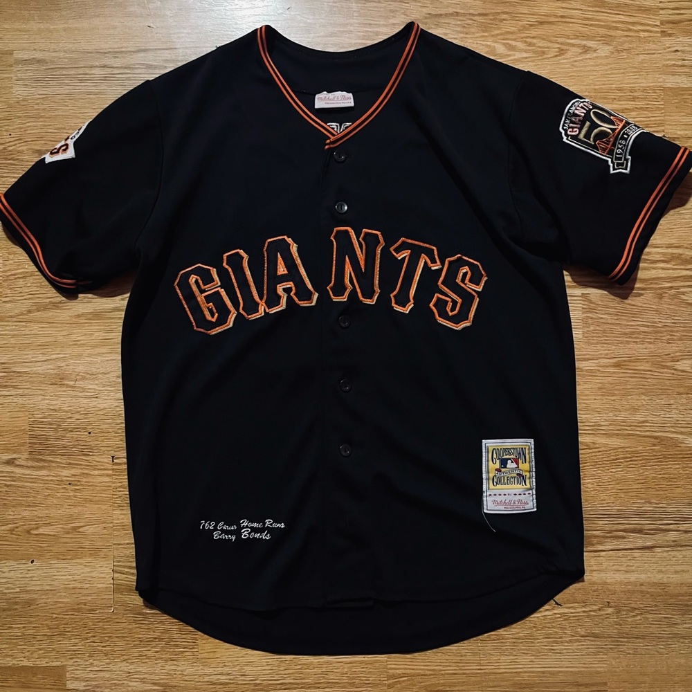 Mitchell and Ness Barry Bonds San Francisco Giants Jersey, SIZE LARGE, Pre-Owned